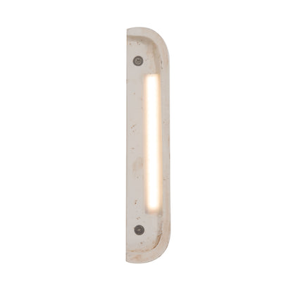 Golden Lighting Stela Integrated LED 9in Outdoor Wall in White Travertine - - Golden Lighting