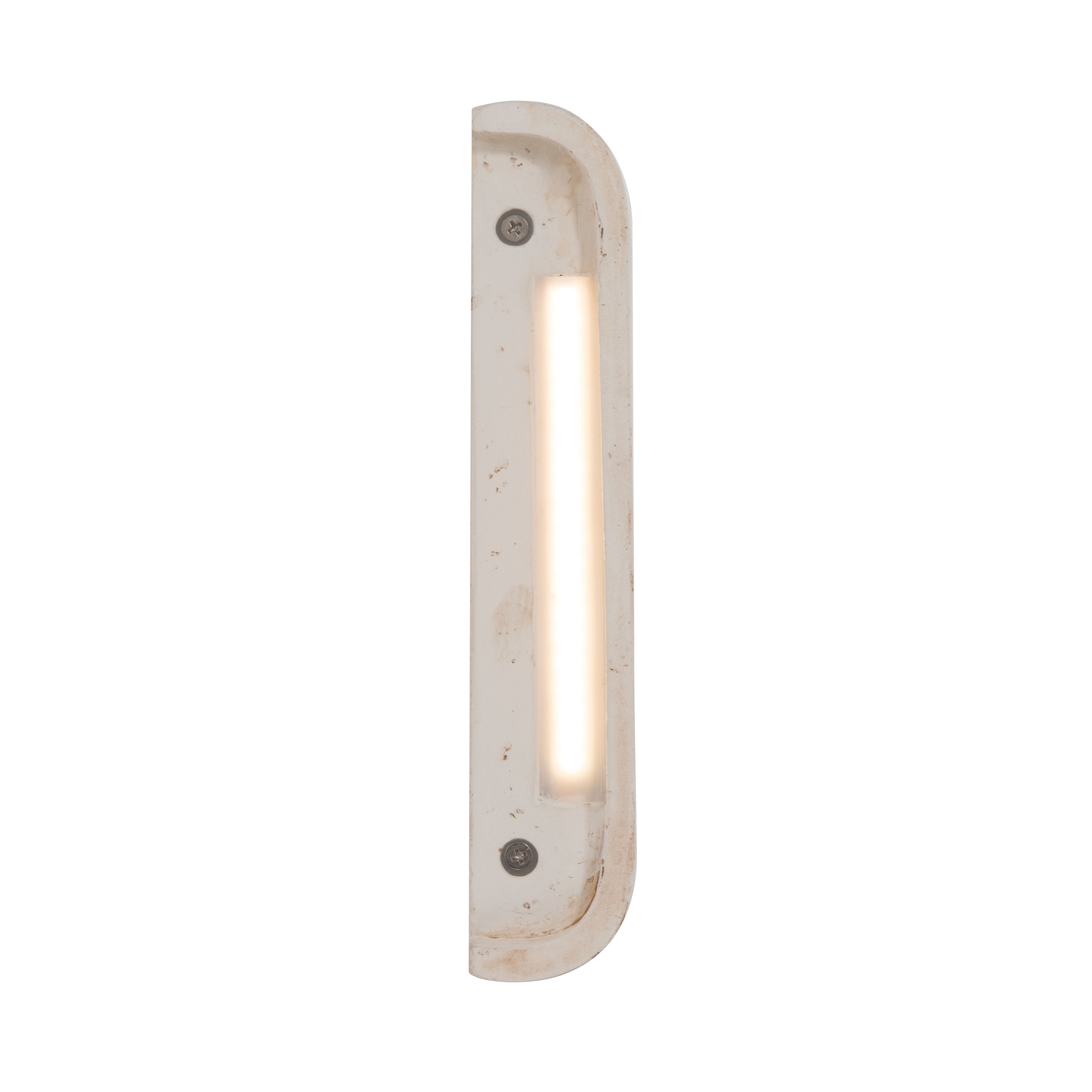 Golden Lighting Stela Integrated LED 9in Outdoor Wall in White Travertine - - Golden Lighting