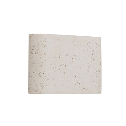 Golden Lighting Stela Integrated LED 9in Outdoor Wall in White Travertine - - Golden Lighting