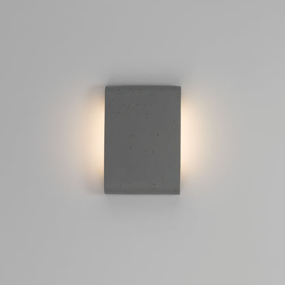 Golden Lighting Stela Integrated LED 9in Outdoor Wall in Gray Travertine - Default Title - Golden Lighting
