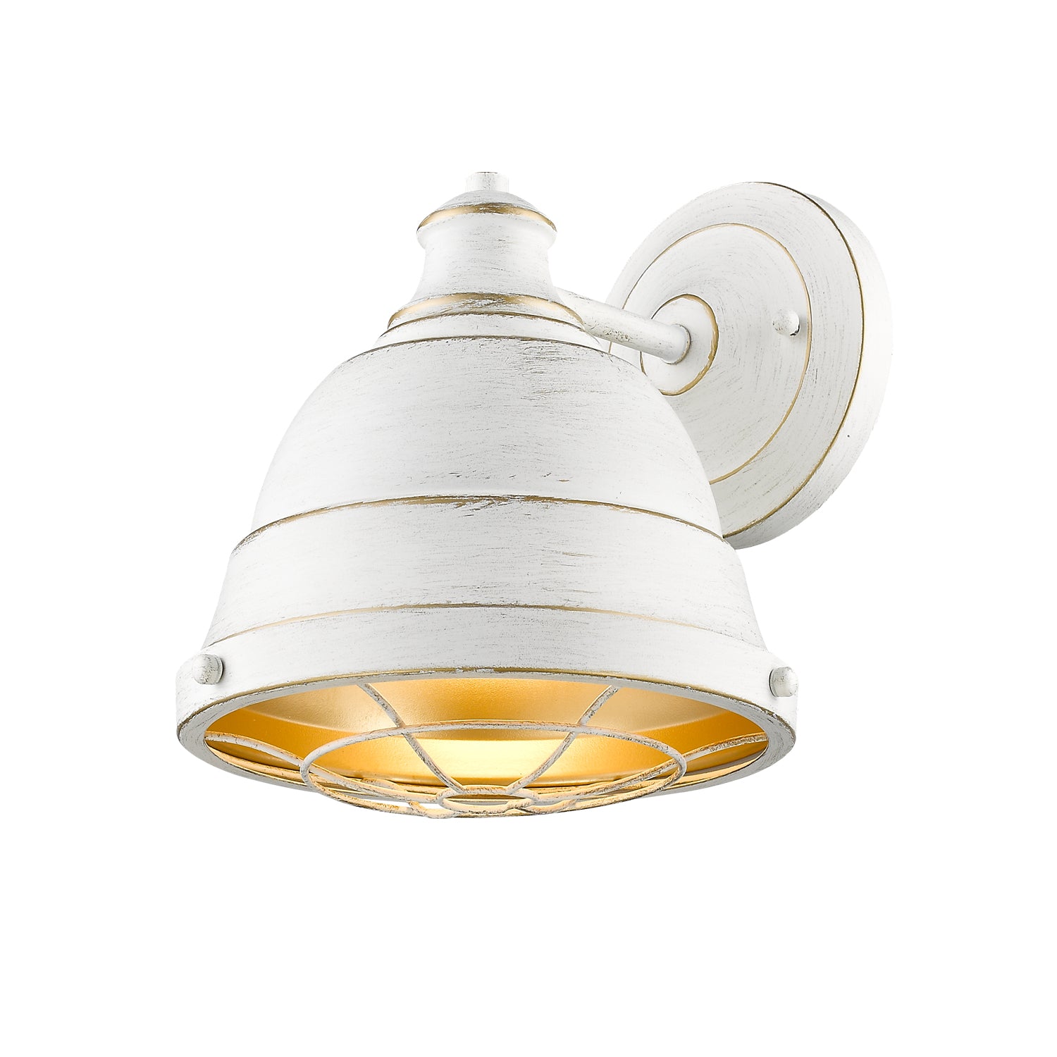 Bartlett 1 Light Wall Sconce in French White - French White / French White / Beige - Golden Lighting