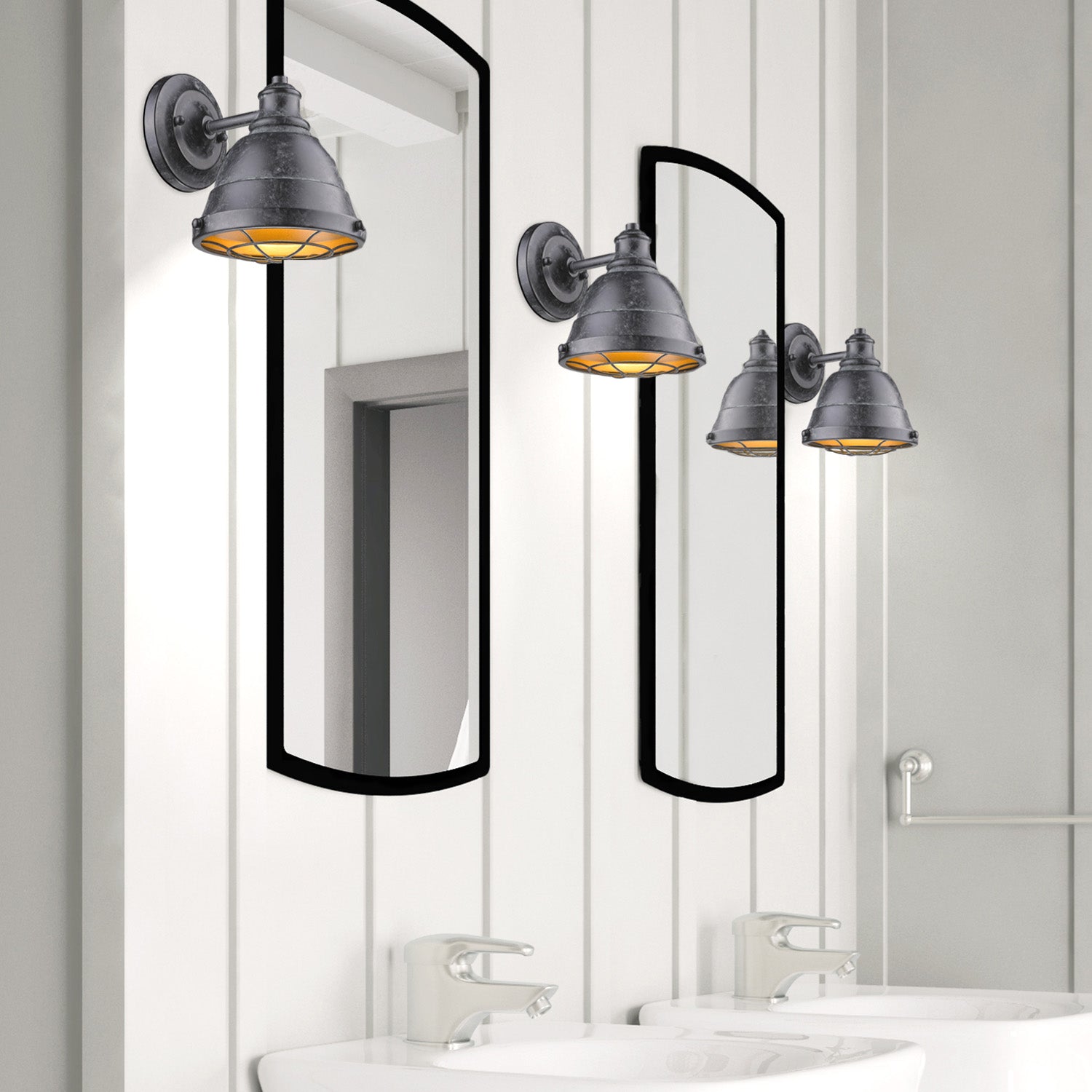 Bartlett BP 1 Light Bath Vanity in Black Patina - Default Title - Golden Lighting