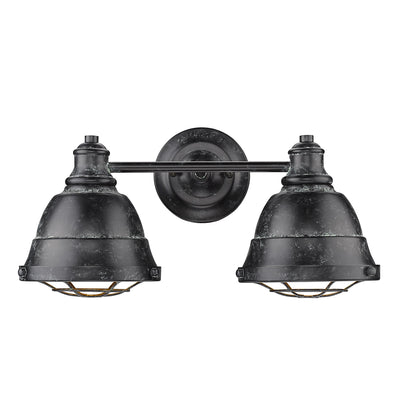 Golden Lighting Bartlett 2-light Vanity in Black Patina - - Golden Lighting