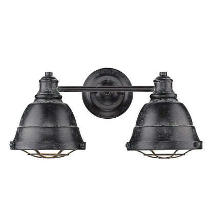 Golden Lighting Bartlett 2-light Vanity in Black Patina - - Golden Lighting
