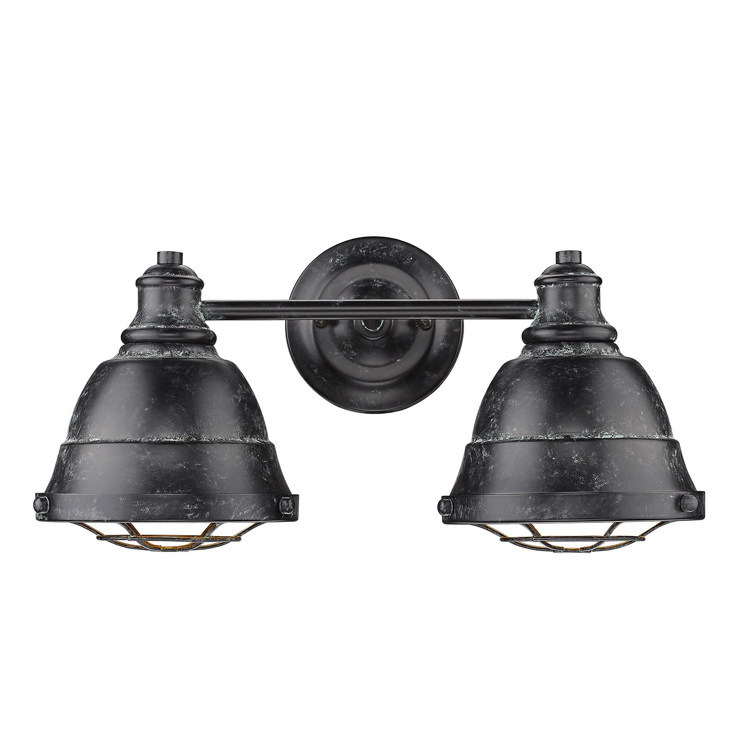 Bartlett BP 2 Light Bath Vanity in Black Patina - Default Title - Golden Lighting