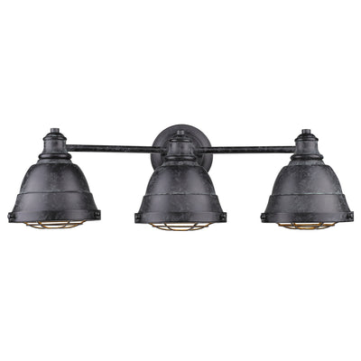 Golden Lighting Bartlett 3-light Vanity in Black Patina - - Golden Lighting