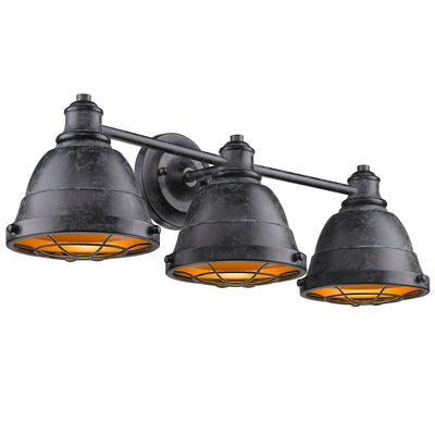 Golden Lighting Bartlett 3-light Vanity in Black Patina - - Golden Lighting