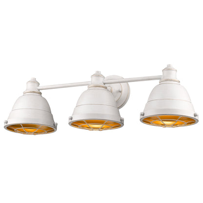 Bartlett FW 3 Light Bath Vanity in French White - Default Title - Golden Lighting