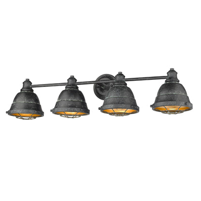 Golden Lighting Bartlett 4-light Vanity in Black Patina - Default Title - Golden Lighting