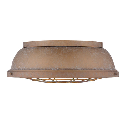 Golden Lighting Bartlett 3-light Flush Mount in Copper Patina - - Golden Lighting
