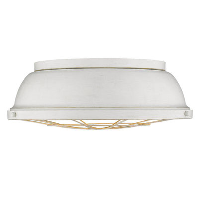 Golden Lighting Bartlett 3-light Flush Mount in French White - - Golden Lighting