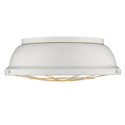 Golden Lighting Bartlett 3-light Flush Mount in French White - - Golden Lighting