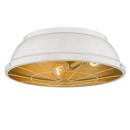 Golden Lighting Bartlett 3-light Flush Mount in French White - - Golden Lighting