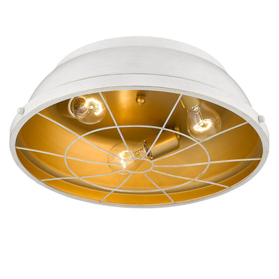 Golden Lighting Bartlett 3-light Flush Mount in French White - Default Title - Golden Lighting