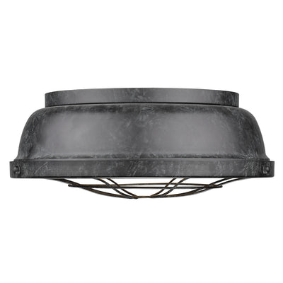 Golden Lighting Bartlett 2-light Flush Mount in Black Patina - - Golden Lighting
