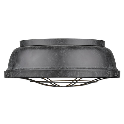 Golden Lighting Bartlett 2-light Flush Mount in Black Patina - - Golden Lighting