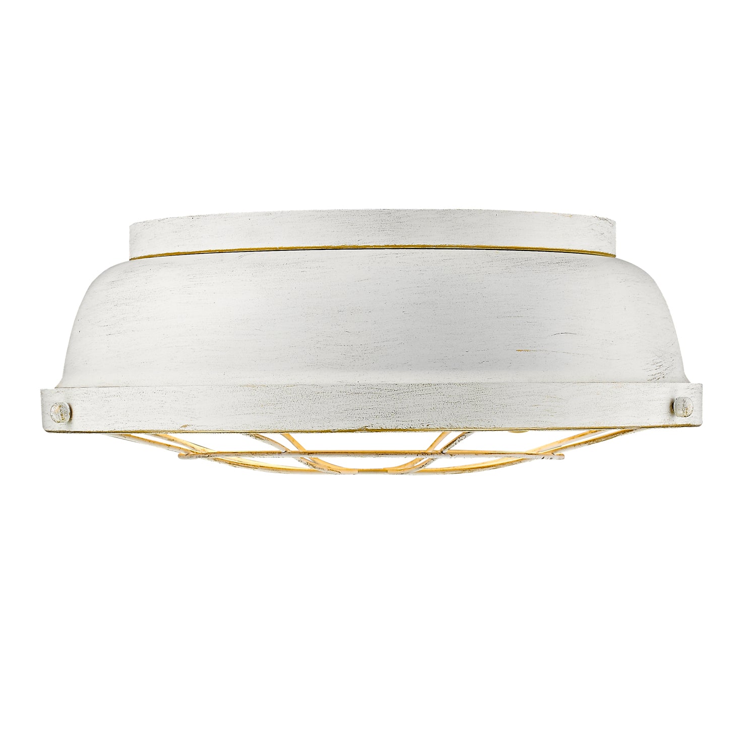Golden Lighting Bartlett 2-light Flush Mount in French White - - Golden Lighting