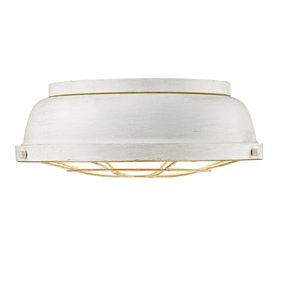 Golden Lighting Bartlett 2-light Flush Mount in French White - - Golden Lighting