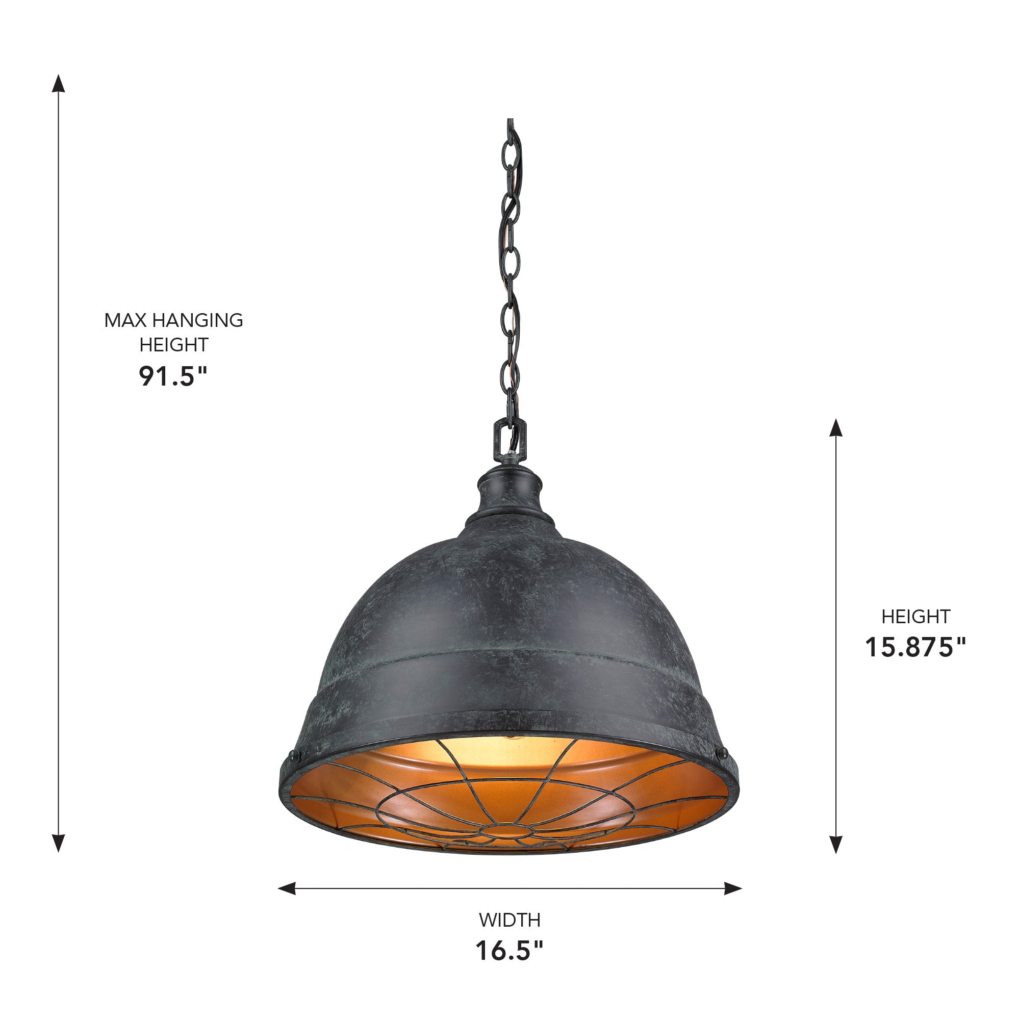 Golden Lighting Bartlett 2-light Pendant in Black Patina - - Golden Lighting