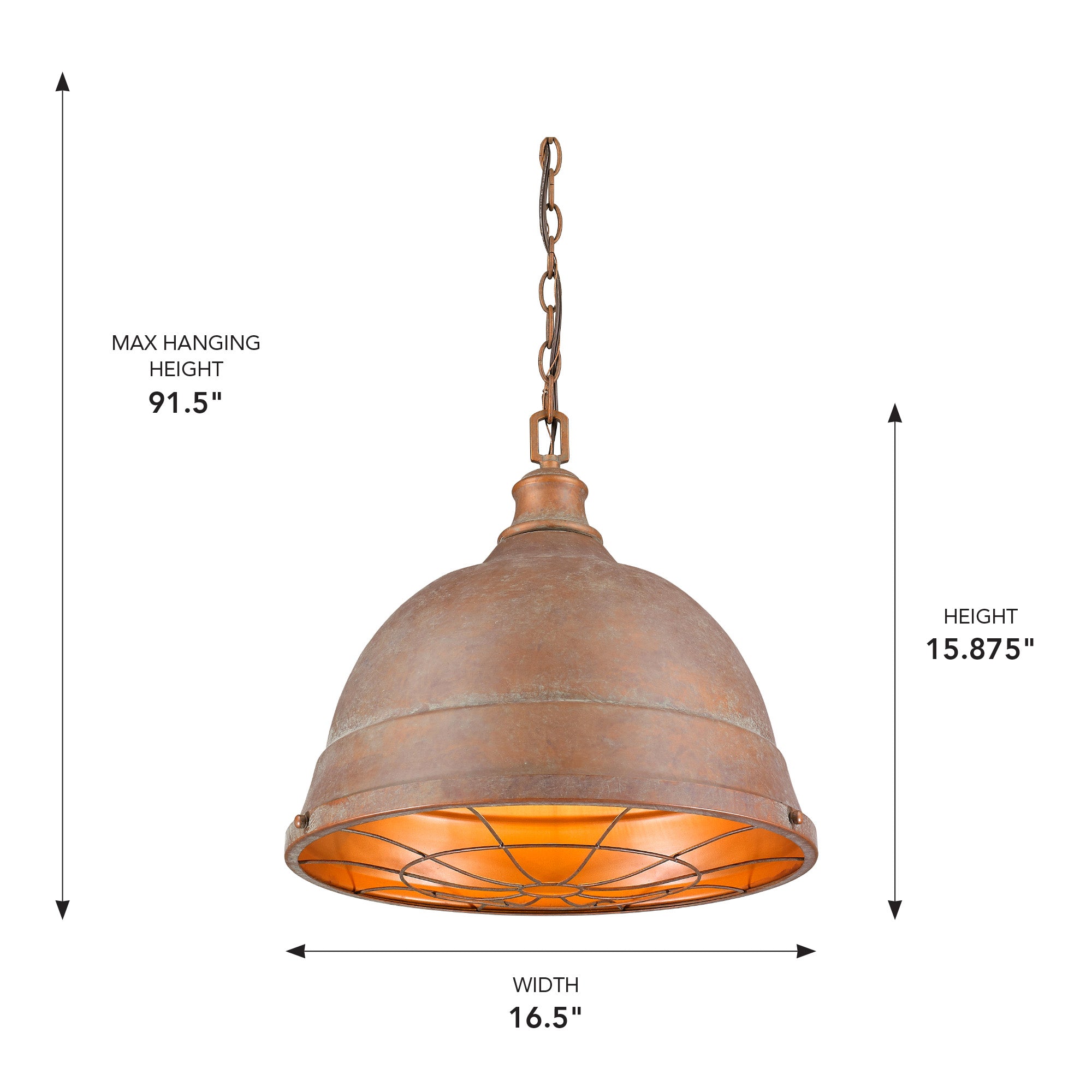 Golden Lighting Bartlett 2-light Pendant in Copper Patina - - Golden Lighting