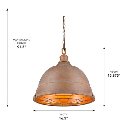 Golden Lighting Bartlett 2-light Pendant in Copper Patina - - Golden Lighting