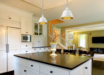 Golden Lighting Bartlett 2-light Pendant in French White - - Golden Lighting