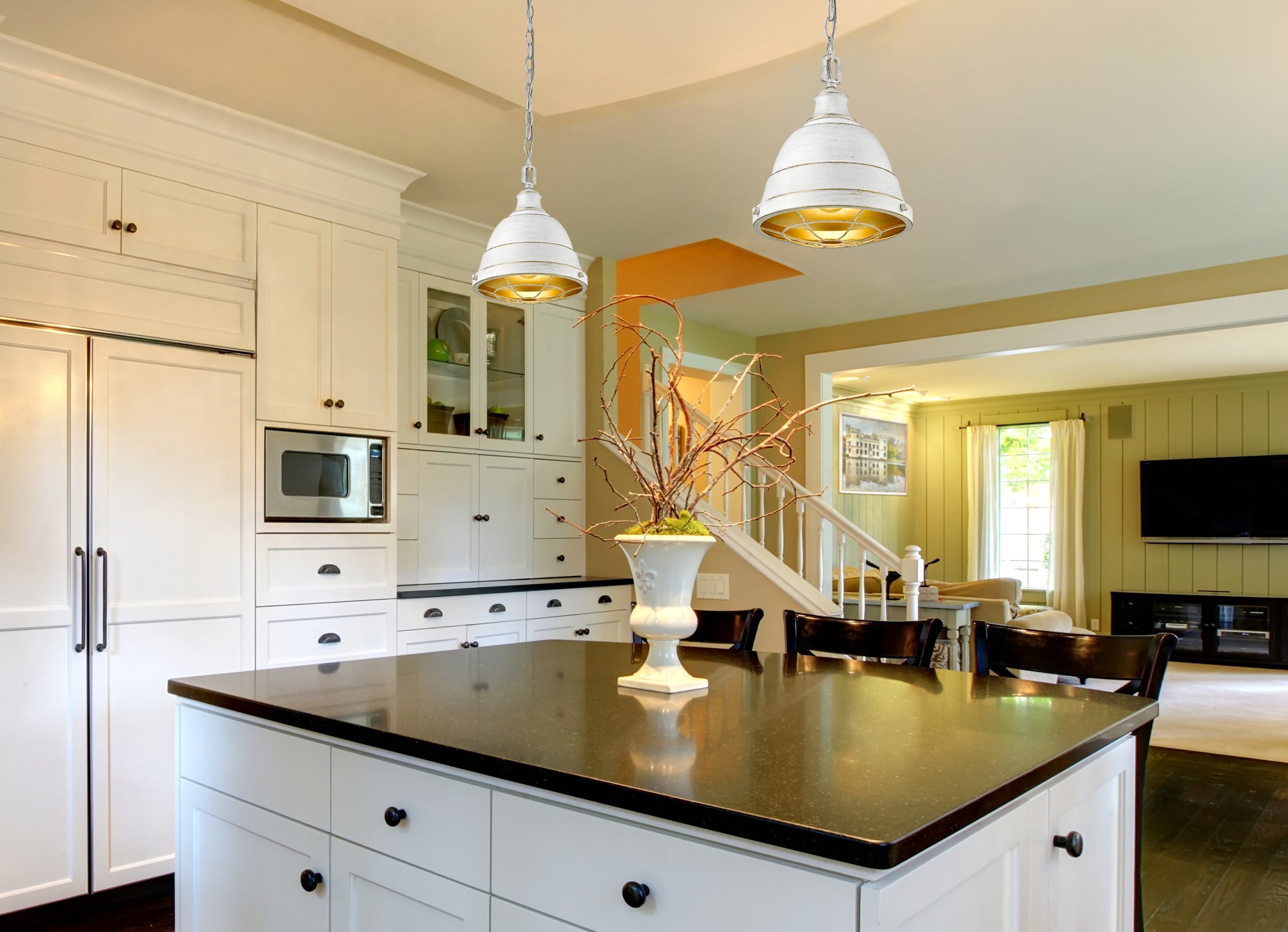 Bartlett Large Pendant in French White - Default Title - Golden Lighting