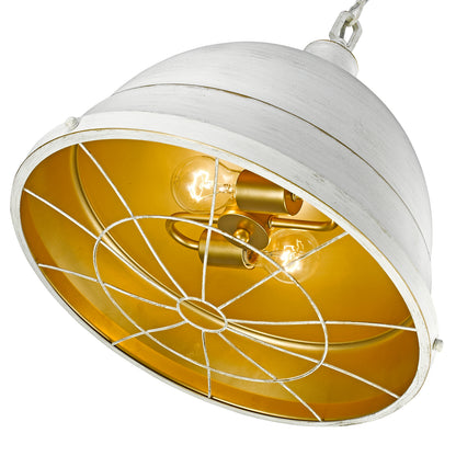 Bartlett Large Pendant in French White - French White / French White / Beige - Golden Lighting