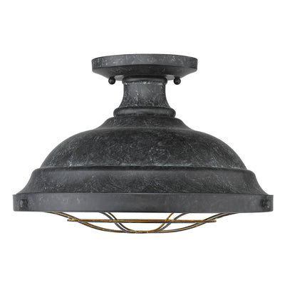Golden Lighting Bartlett 2-light Semi-Flush Mount in Black Patina - - Golden Lighting