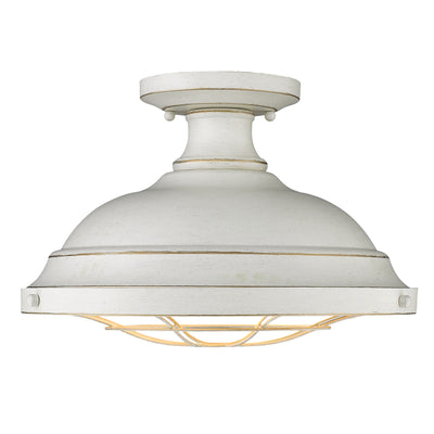 Golden Lighting Bartlett 2-light Semi-Flush Mount in French White - - Golden Lighting