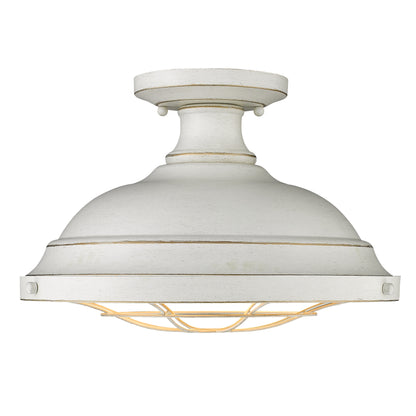 Golden Lighting Bartlett 2-light Semi-Flush Mount in French White - - Golden Lighting