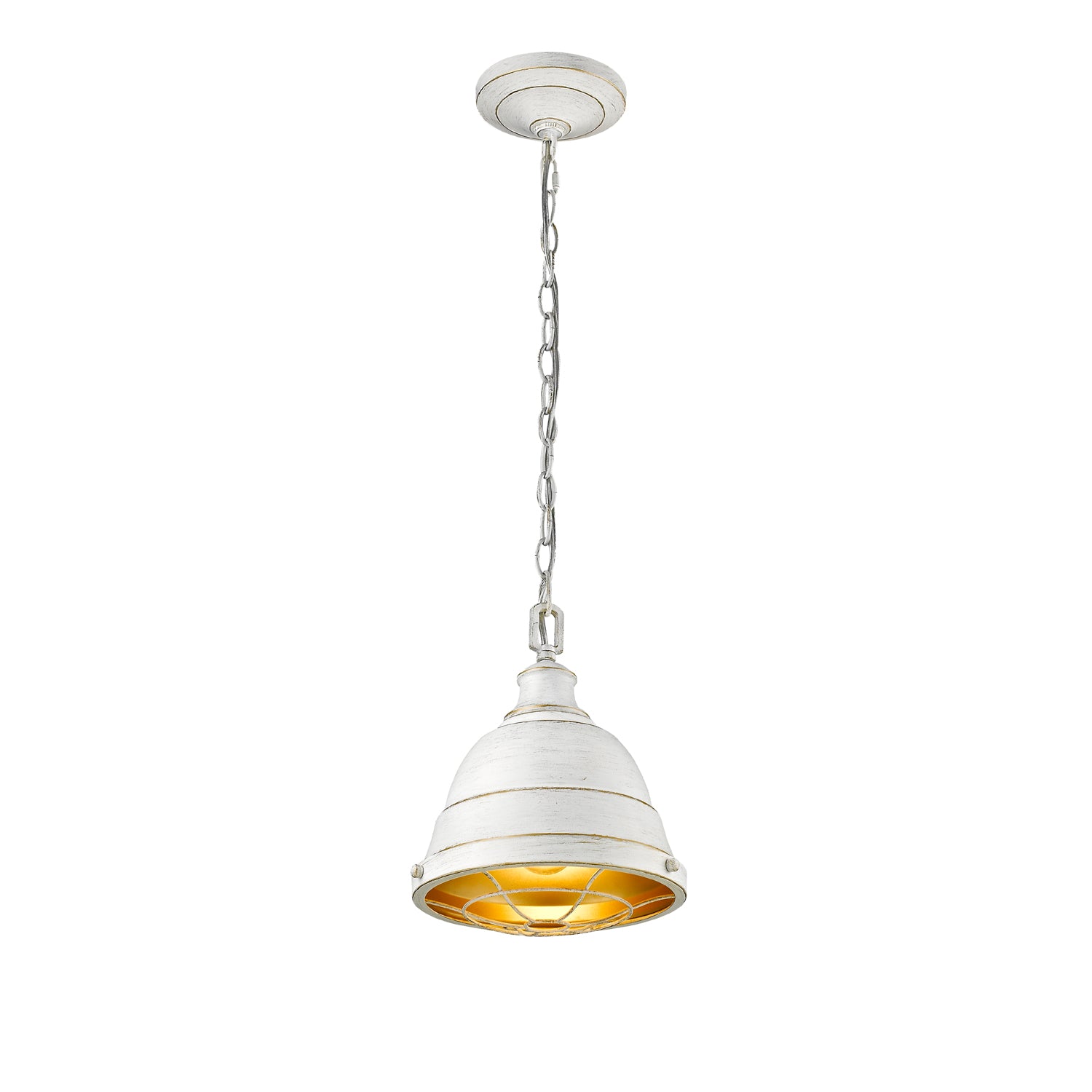 Golden Lighting Bartlett 1-light Pendant in French White - - Golden Lighting