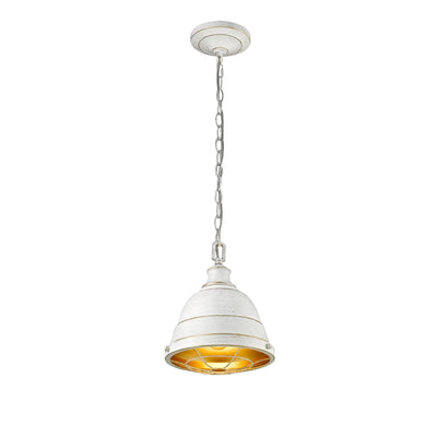Golden Lighting Bartlett 1-light Pendant in French White - - Golden Lighting