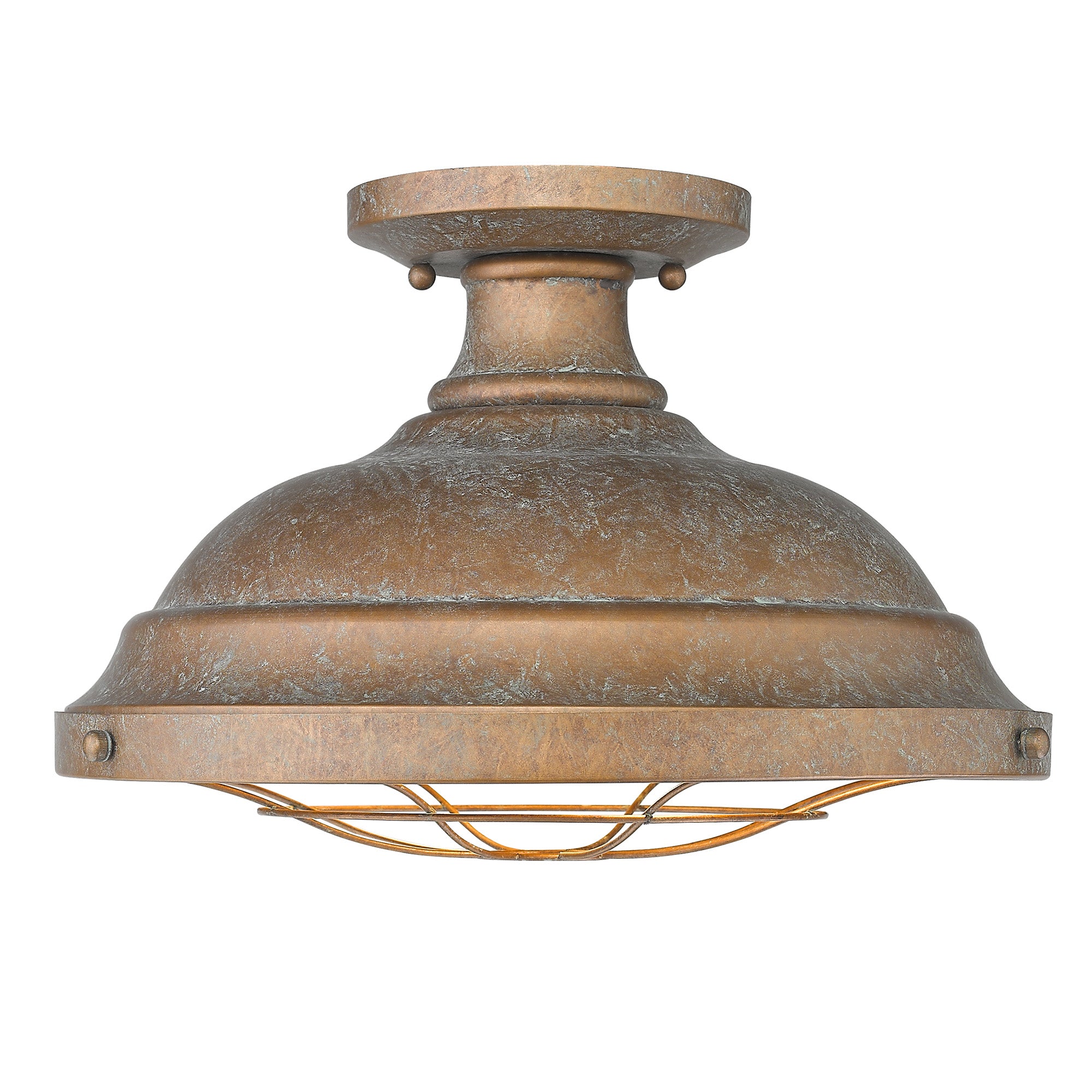 Bartlett Semi-Flush in Copper Patina - Copper Patina / Copper Patina / Bronze - Golden Lighting