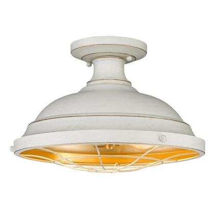 Golden Lighting Bartlett 2-light Semi-Flush Mount in French White - Default Title - Golden Lighting