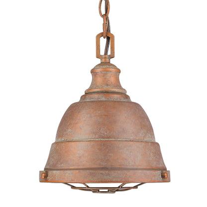Golden Lighting Bartlett 1-light Pendant in Copper Patina