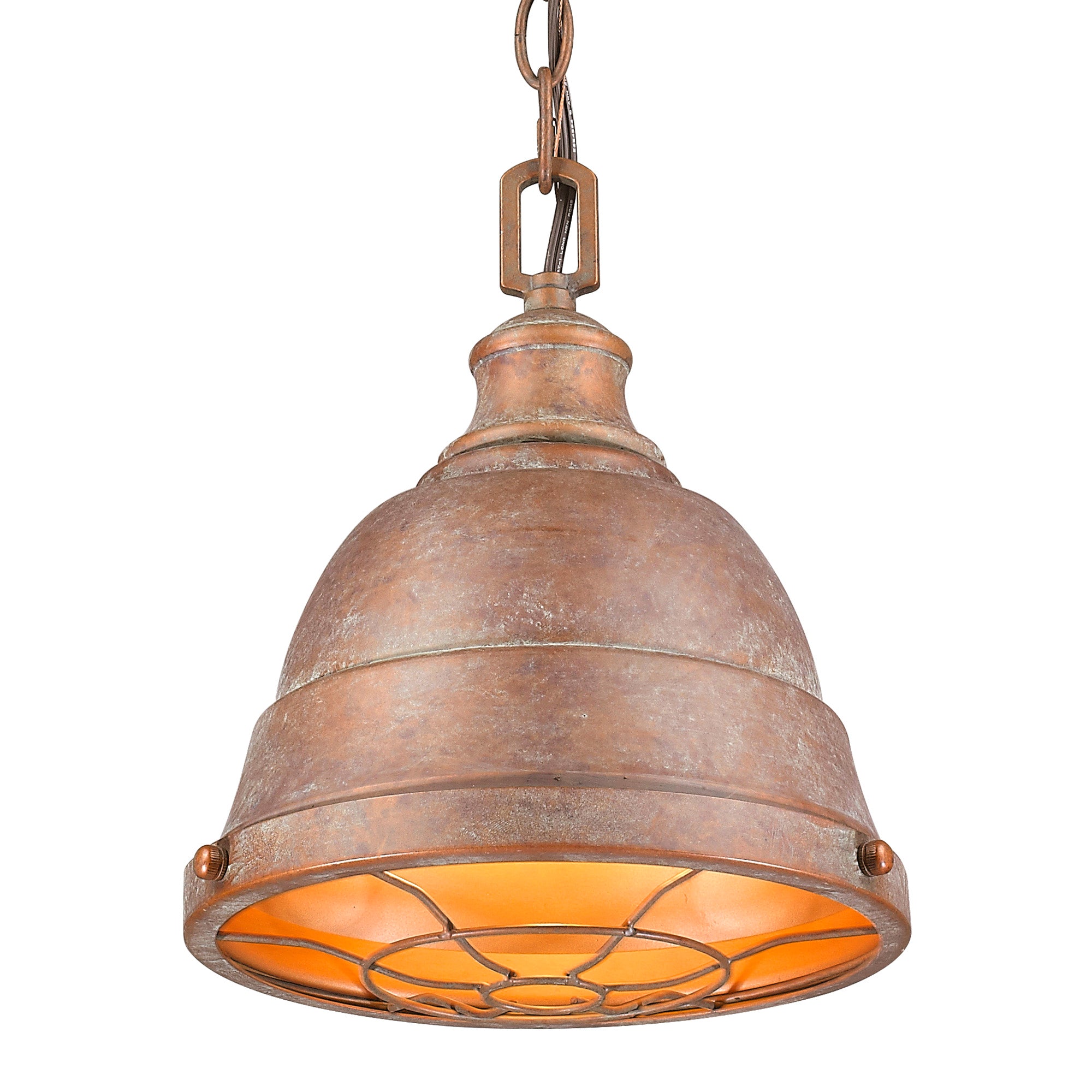 Bartlett Small Pendant in Copper Patina - Copper Patina / Copper Patina / Bronze - Golden Lighting