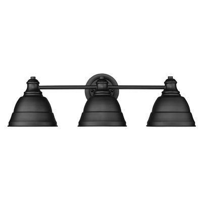 Golden Lighting Rebel 3-light Vanity in Matte Black - - Golden Lighting