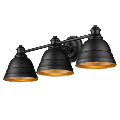 Golden Lighting Rebel 3-light Vanity in Matte Black - - Golden Lighting
