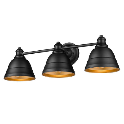 Golden Lighting Rebel 3-light Vanity in Matte Black - - Golden Lighting