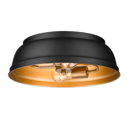 Golden Lighting Rebel 2-light Flush Mount in Matte Black - - Golden Lighting