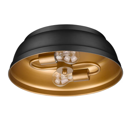 Golden Lighting Rebel 2-light Flush Mount in Matte Black - - Golden Lighting