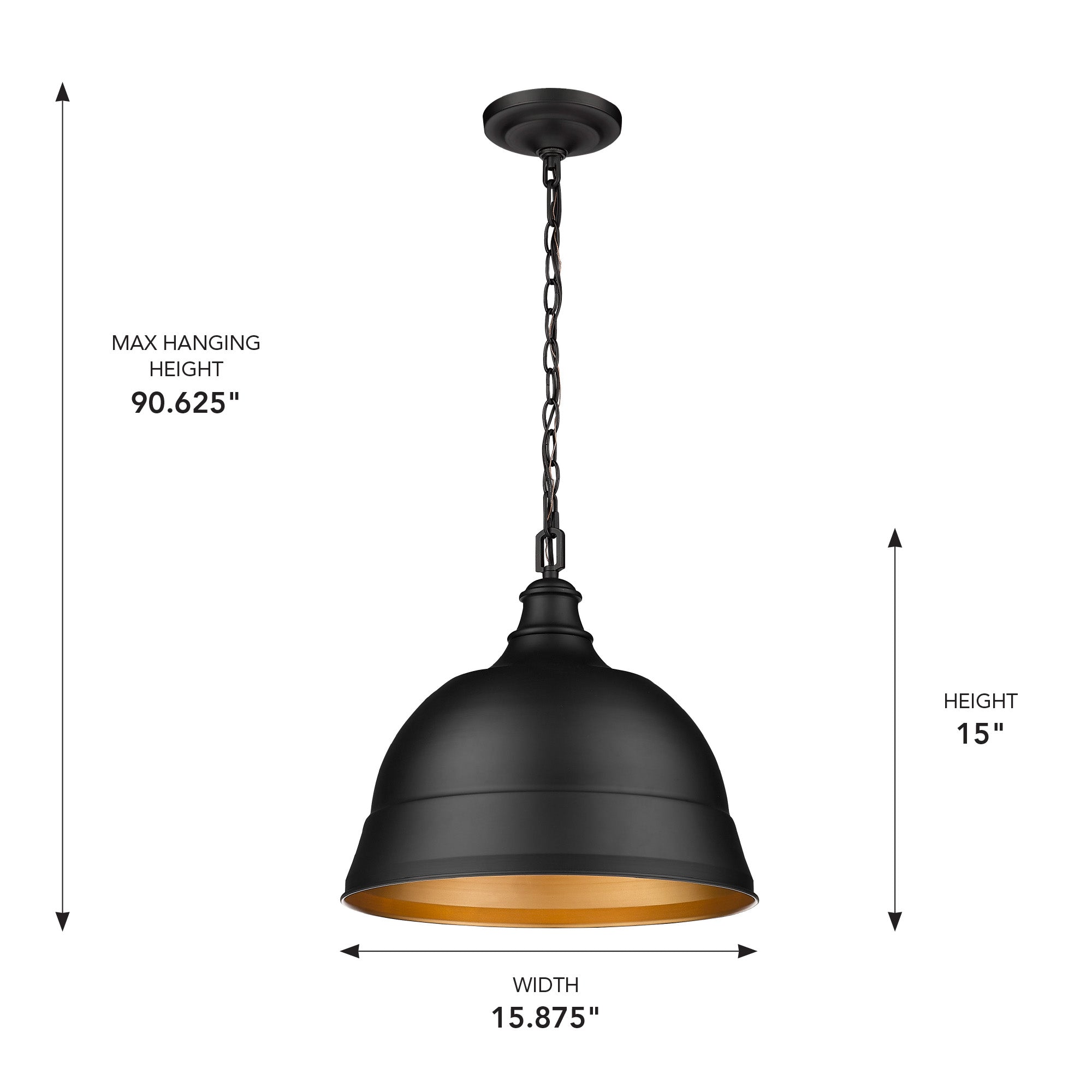 Golden Lighting Rebel 2-light Pendant in Matte Black - - Golden Lighting