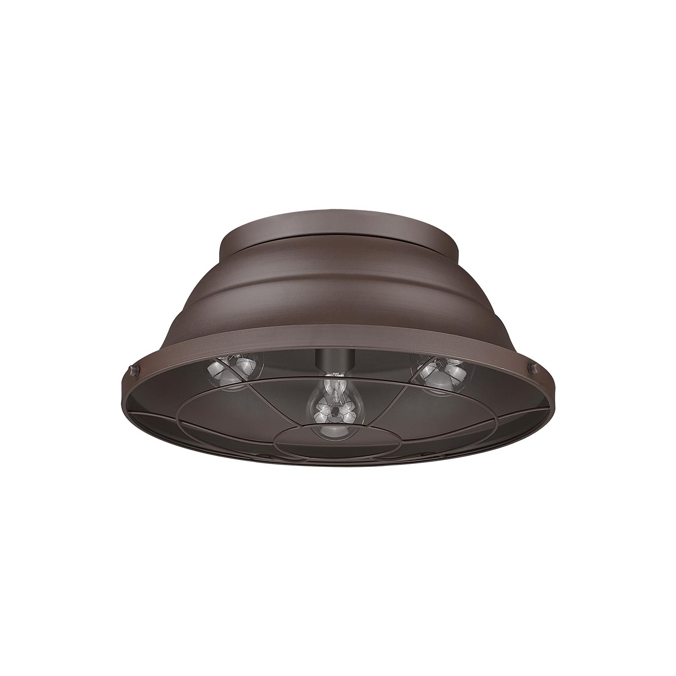 Golden Lighting Bartlett 3-light Outdoor Ceiling in Textured Bronze - - Golden Lighting