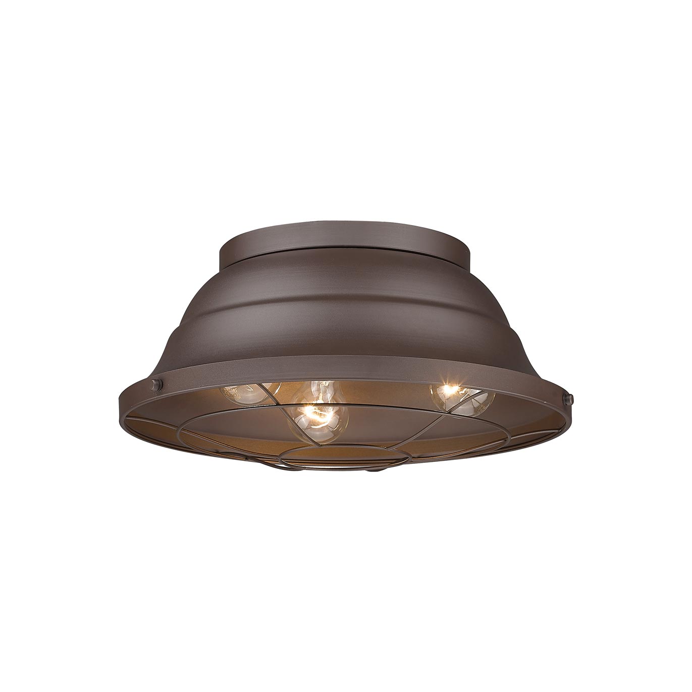 Golden Lighting Bartlett 3-light Outdoor Ceiling in Textured Bronze - - Golden Lighting