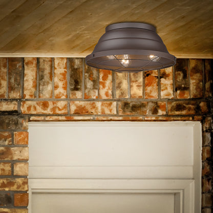 Golden Lighting Bartlett 3-light Outdoor Ceiling in Textured Bronze - - Golden Lighting