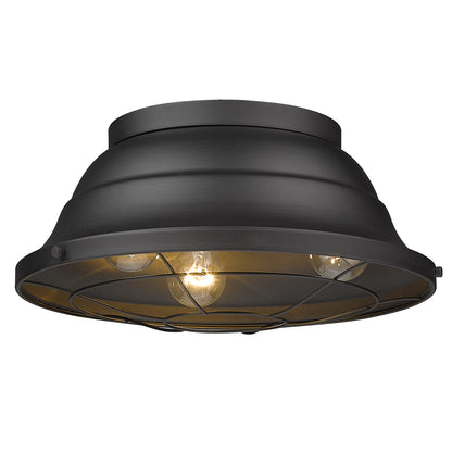 Bartlett Outdoor Flush Mount in Natural Black - Natural Black / Natural Black / Black - Golden Lighting