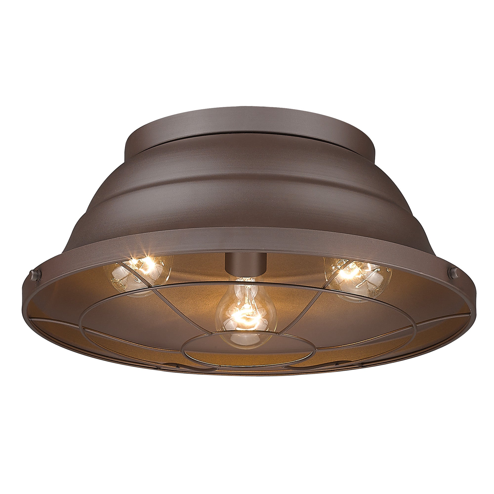 Golden Lighting Bartlett 3-light Outdoor Ceiling in Textured Bronze