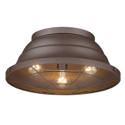 Golden Lighting Bartlett 3-light Outdoor Ceiling in Textured Bronze - - Golden Lighting