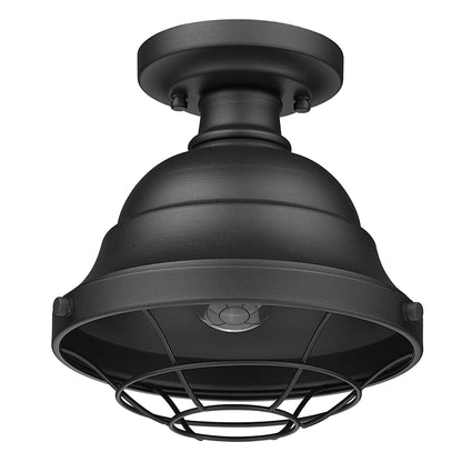 Bartlett Outdoor Semi-Flush in Natural Black - Natural Black / Natural Black / Black - Golden Lighting